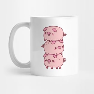 Cute Three Little Pigs Stacked Together Funny Mug